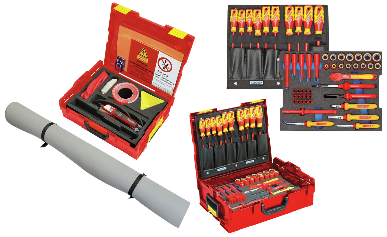 Gedore 3445720 1100-1094-95 ES VDE Gereedschaps assortiment Hybrid + uitbreiding in L-Boxx 63-Delig