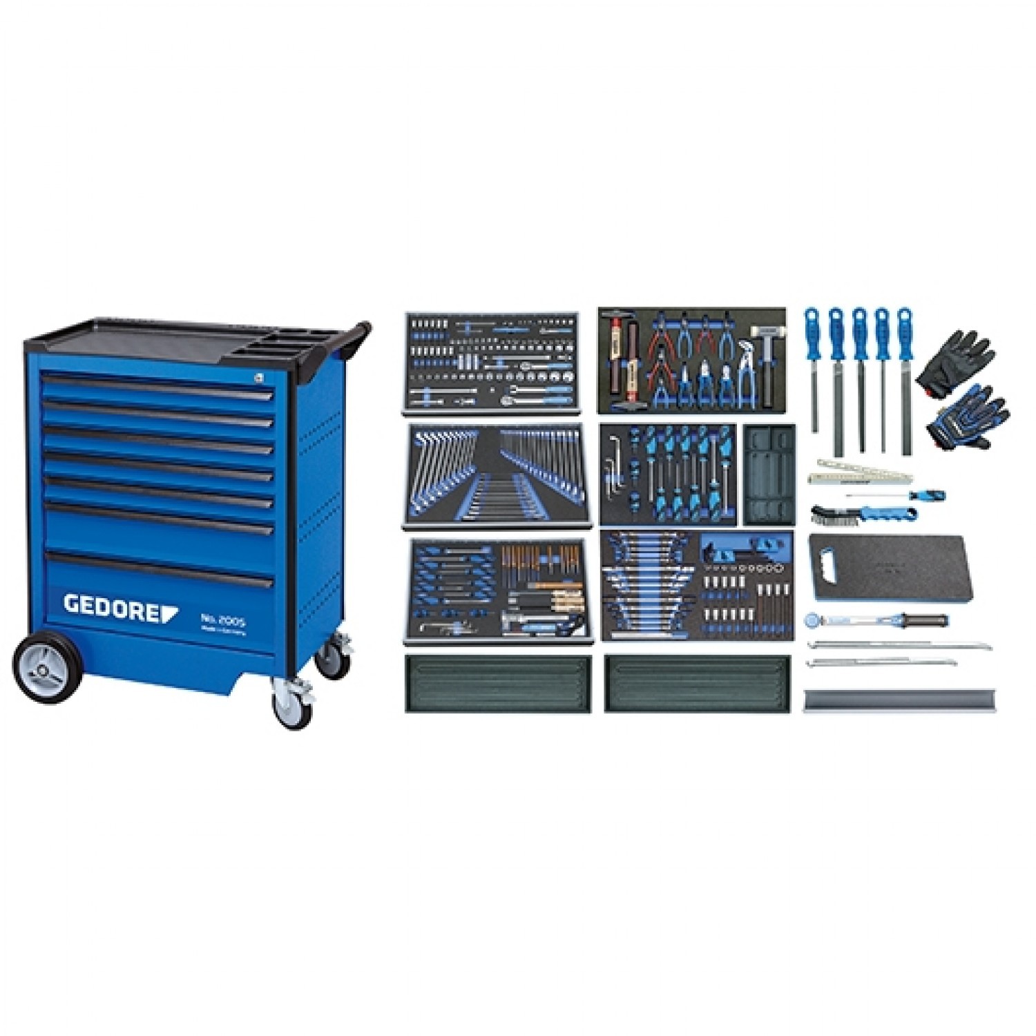 Gedore 2016222 2005 AUTO Gereedschapwagen met 7 laden 247-Delig