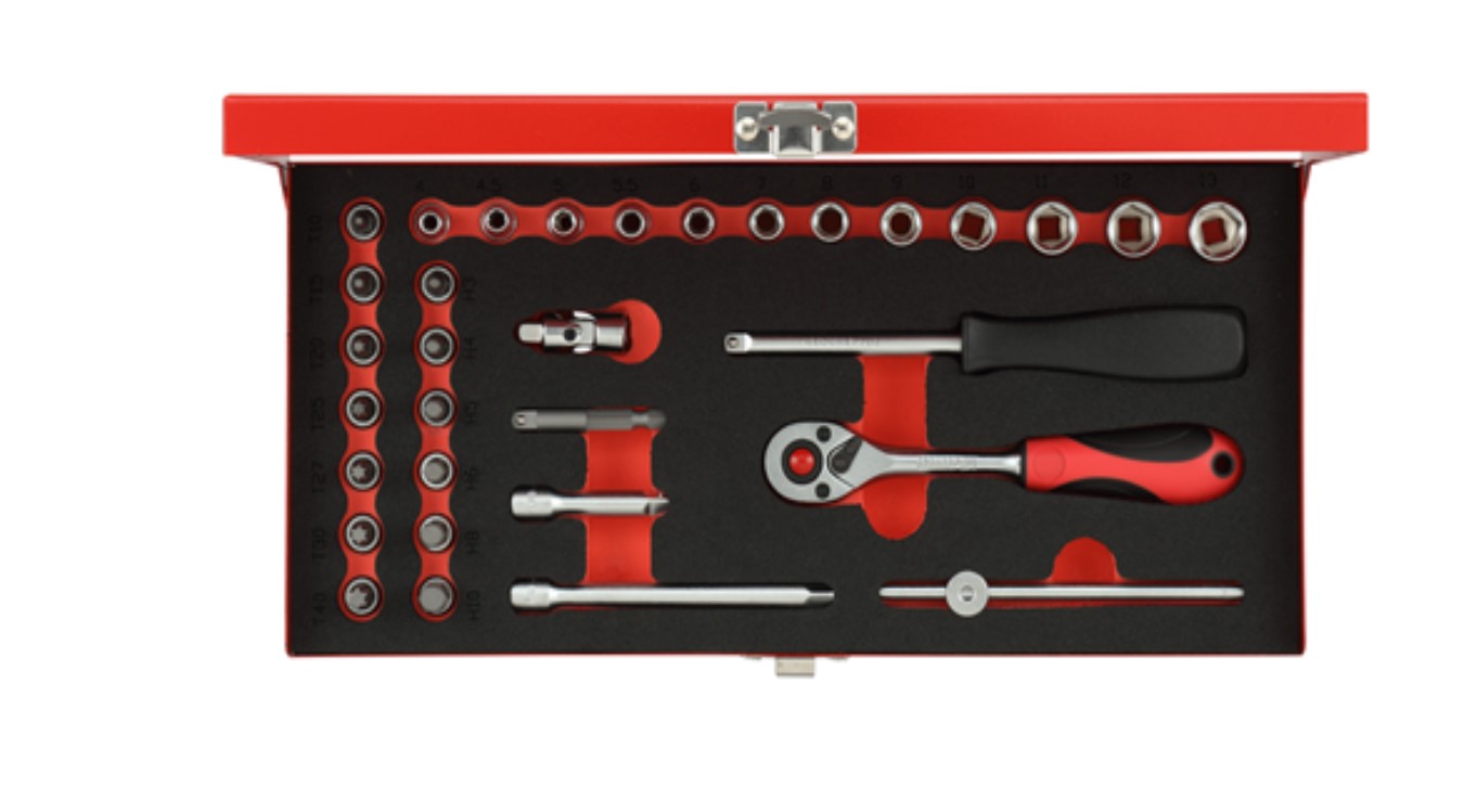 Gedore RED 3300001 R49014033 Dopsleutelset 1/4" Metrisch 33-Delig