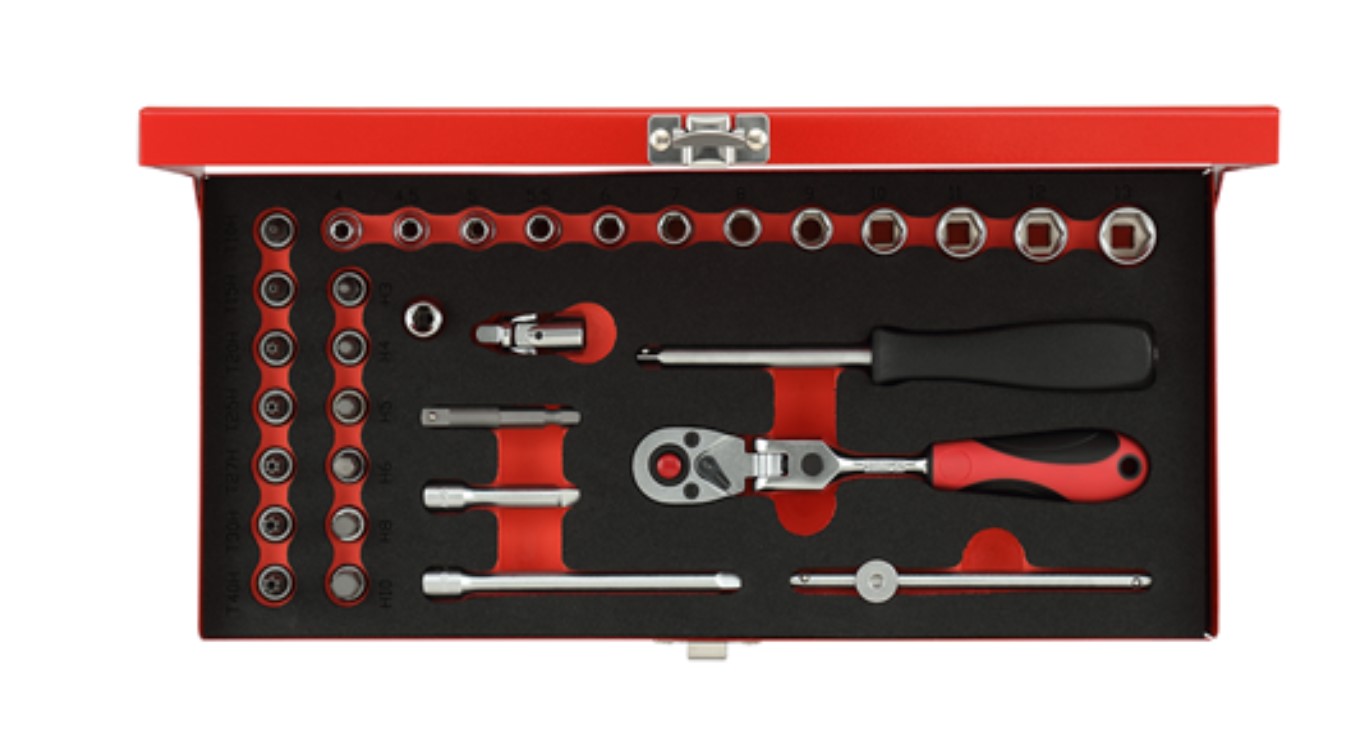 Gedore RED 3300004 R49044033 Dopsleutelset 1/4" Metrisch 33-Delig