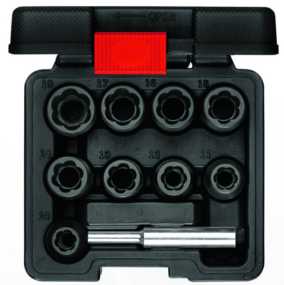 Gedore RED 3300034 R68003010 Uitdraaierset 1/2" tbv beschadigde bouten/moeren SW 10-19 mm 10-delig