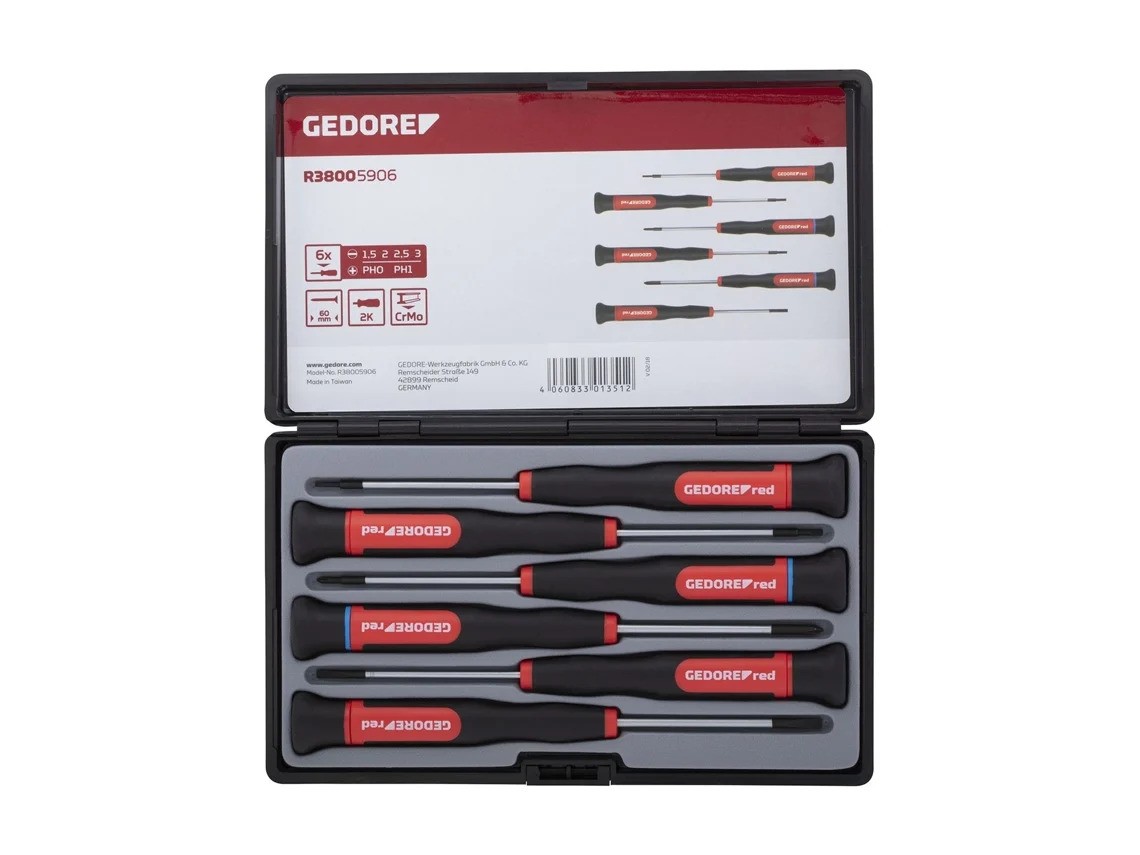 Gedore RED 3301351 R38005906 2C-Elektronica Schroevendraaierset 6-delig