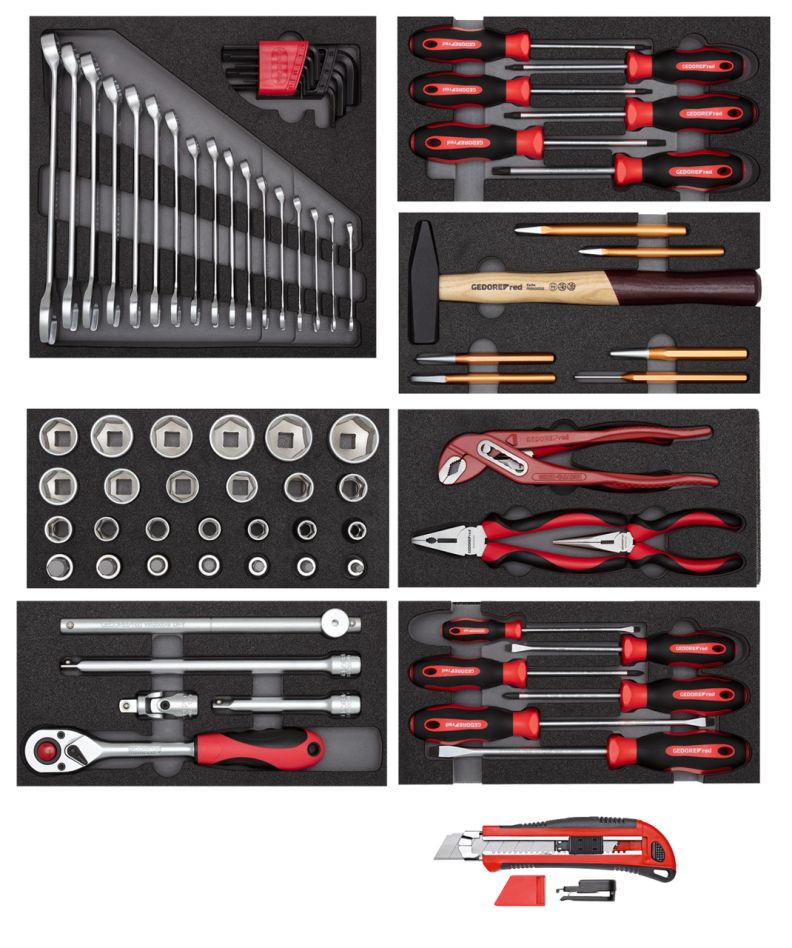 Gedore RED 3301655 R21010000 Gereedschapset 8 x CT-module + afbreekm. 81-delig