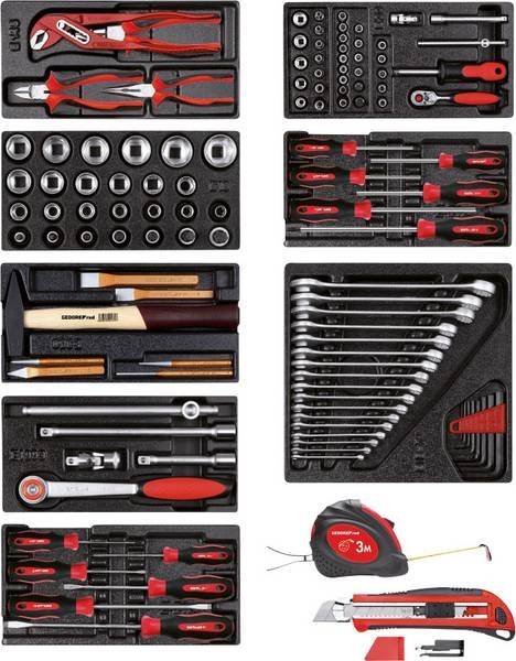 Gedore RED 3301656 R21010001 Gereedschapset 8 x CT-modules 119-dlg