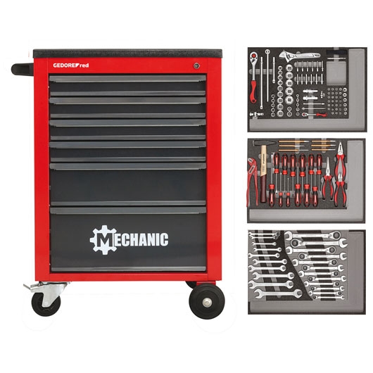 Gedore RED 3301673 R21560004 Gereedschapwagen MECHANIC 129-Delig