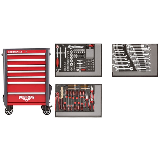 Gedore RED 3301694 R22071004 Gereedschapwagen WINGMAN 129-Delig