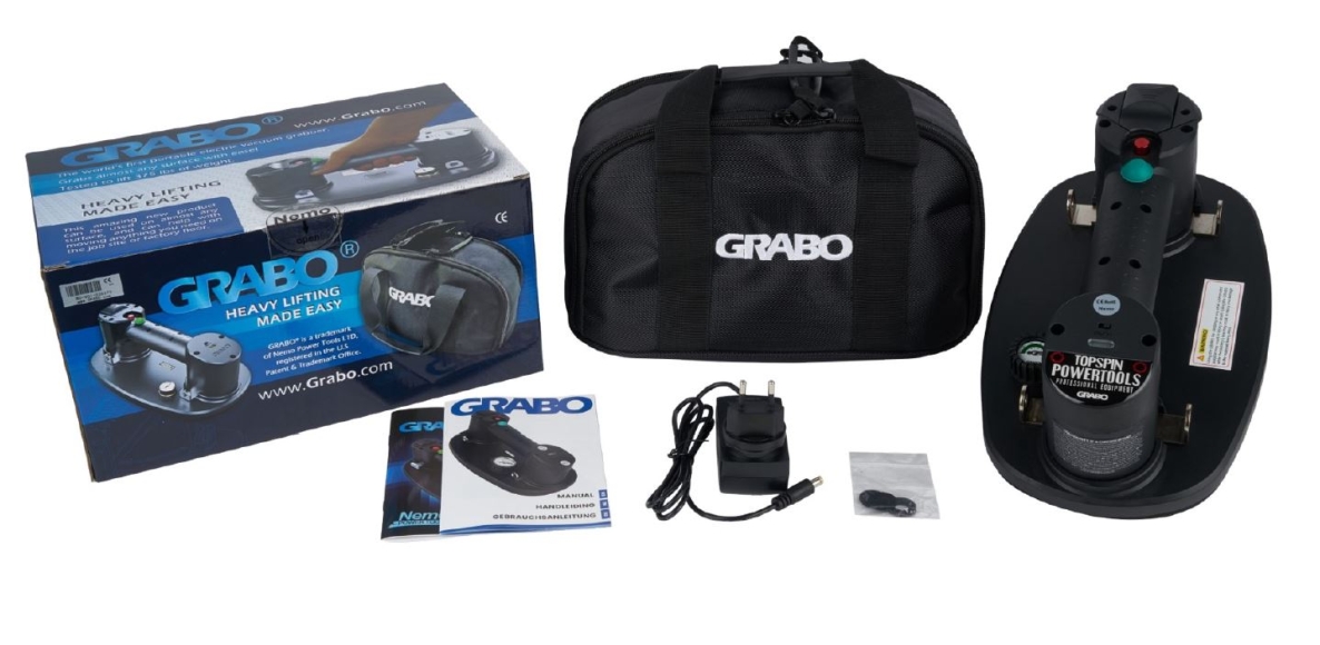 Grabo 1000 V1 Plus Accu Vacuümheffer 14.8V 2.6Ah accu en lader in tas
