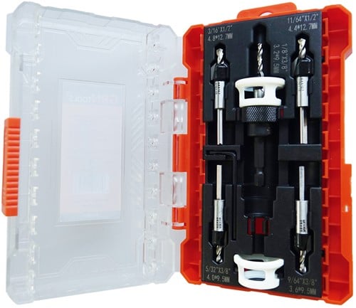 GRN Tools 521-001G 5-delige Verzinkborenset met diepte-instelling