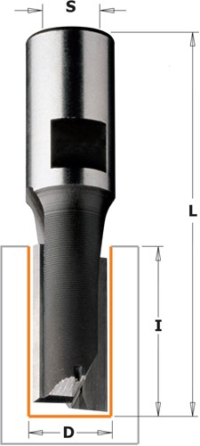 CMT 182.140.11 14 mm Groeffrees met binnendraad aansluiting M10 rechts extra lang