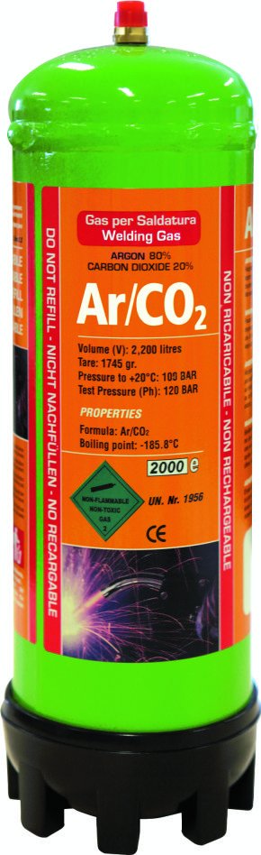 Gys 5193043671 Wegwerp Gasfles Argon/CO2 2,2L