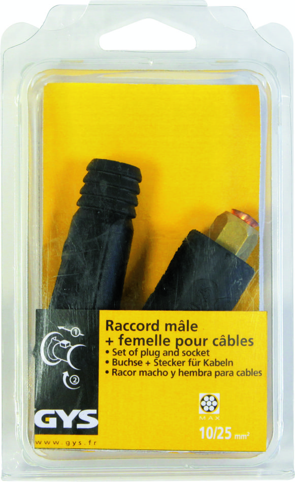 Gys 5193045507 Kabelconnectorset male-female 10 tot 25mm² 200A