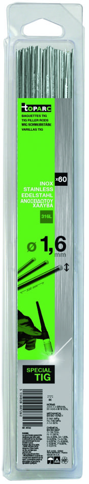 Gys 5193087262 Lastoevoeg TIG RVS 316L Ø1,6 x 330 mm 60ST