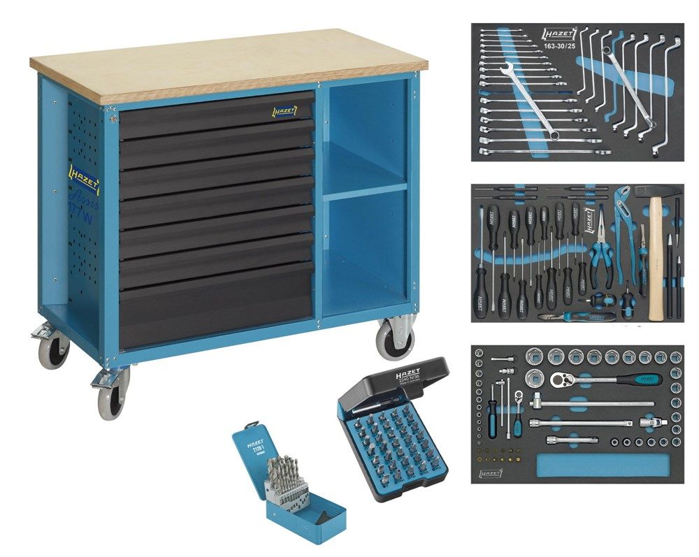 Hazet 177W-7/169 Verrijdbare werkbank gevuld 169-delig