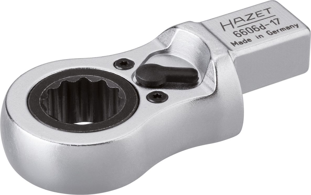 Hazet 6606D-17 Insteek-ratel-ringsleutel 14 x 18 mm insteekvierkant massief Buitenprofiel twaalfkant SW 17 mm