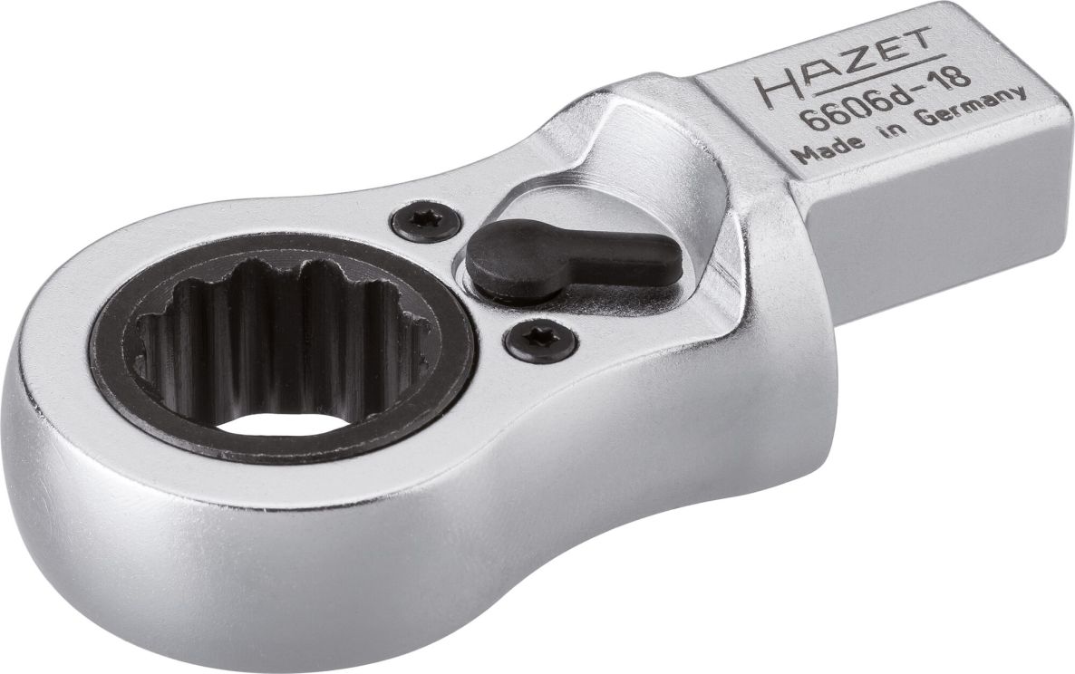 Hazet 6606D-18 Insteek-ratel-ringsleutel 14 x 18 mm insteekvierkant massief Buitenprofiel twaalfkant SW 18 mm