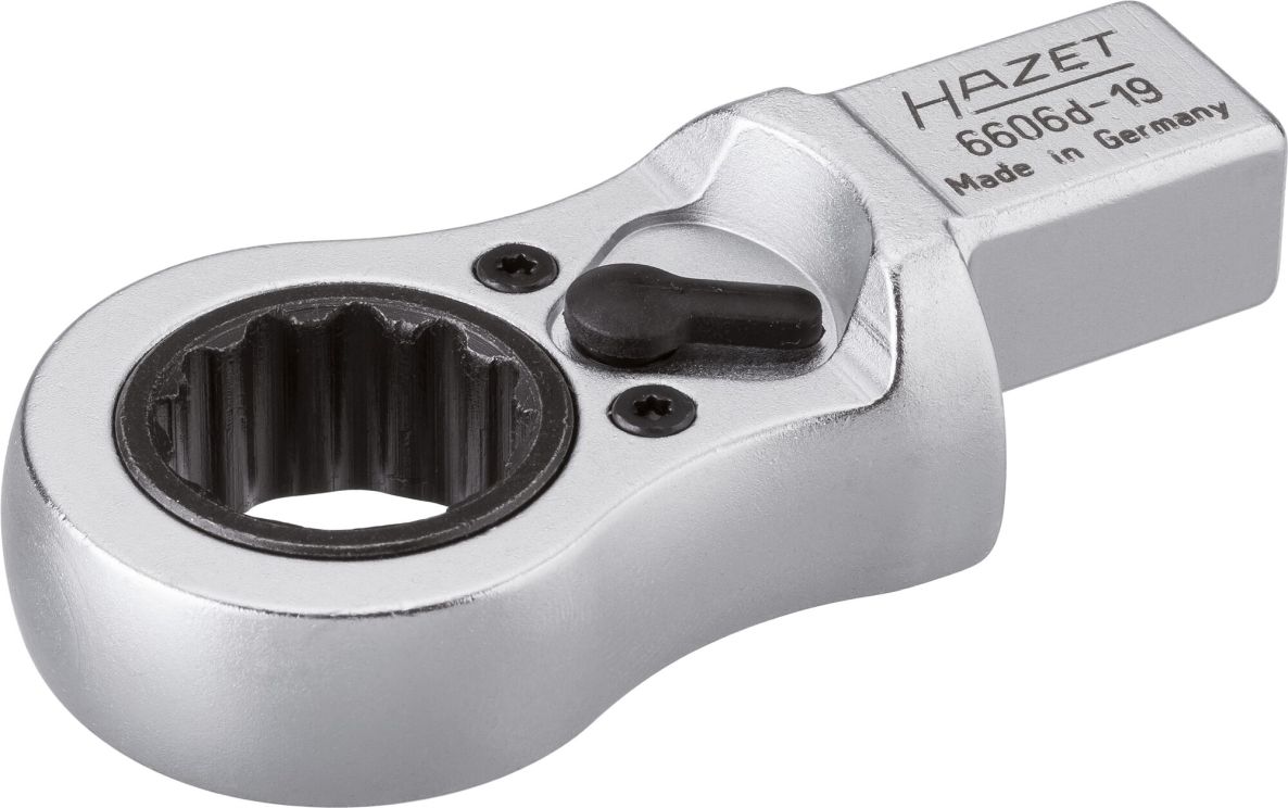 Hazet 6606D-19 Insteek-ratel-ringsleutel 14 x 18 mm insteekvierkant massief Buitenprofiel twaalfkant SW 19 mm