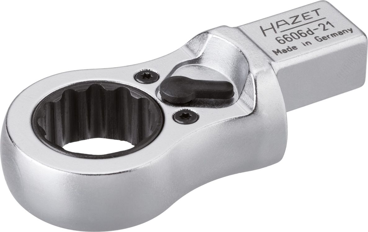 Hazet 6606D-21 Insteek-ratel-ringsleutel 14 x 18 mm insteekvierkant massief Buitenprofiel twaalfkant SW 21 mm