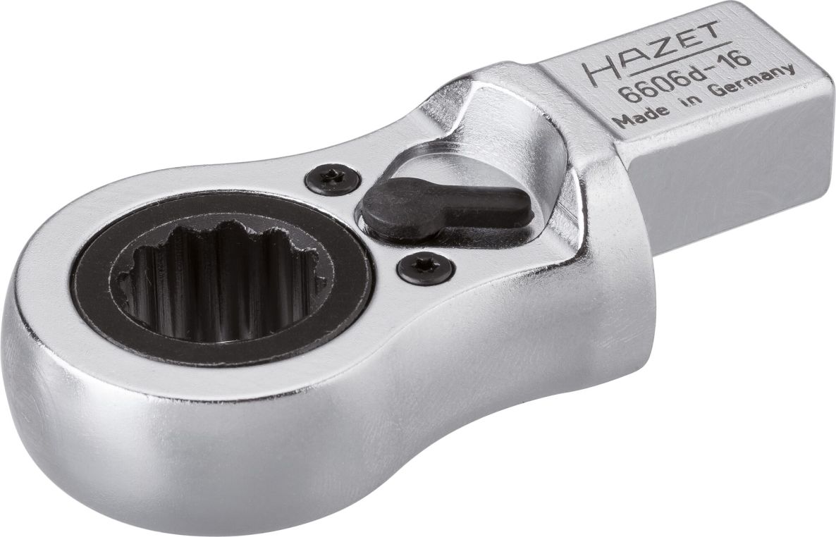 Hazet 6606D-16 Insteek-ratel-ringsleutel 14 x 18 mm insteekvierkant massief Buitenprofiel twaalfkant SW 16 mm