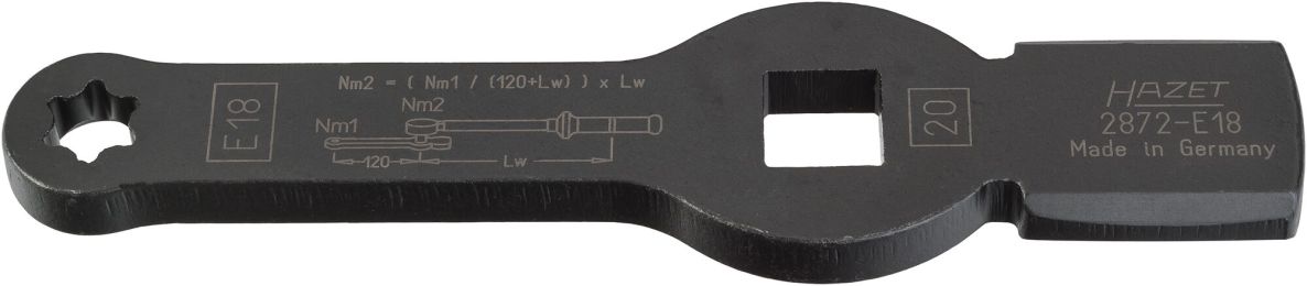 Hazet 2872-E18 Ring-slagsleutel met 2 slagvakken 3/4" vierkant hol Buiten-TORX®-profiel SW E18