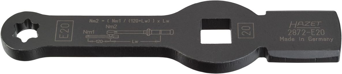 Hazet 2872-E20 Ring-slagsleutel met 2 slagvakken 3/4" vierkant hol Buiten-TORX®-profiel SW E20