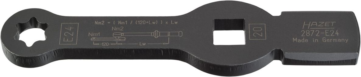 Hazet 2872-E24 Ring-slagsleutel met 2 slagvakken 3/4" vierkant hol Buiten-TORX®-profiel SW E24