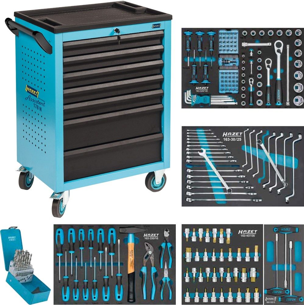 Hazet 178N-7/204 Gereedschapswagen gevuld 204-delig