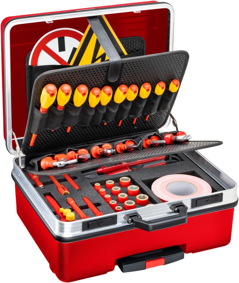 Hazet 150/52 Hoogspanningsgereedschapset geïsoleerd 52-delig 3/8" vierkant hol Sleuf, PH, Binnen Torx, XZN, Buiten-tractieprofiel zeskant