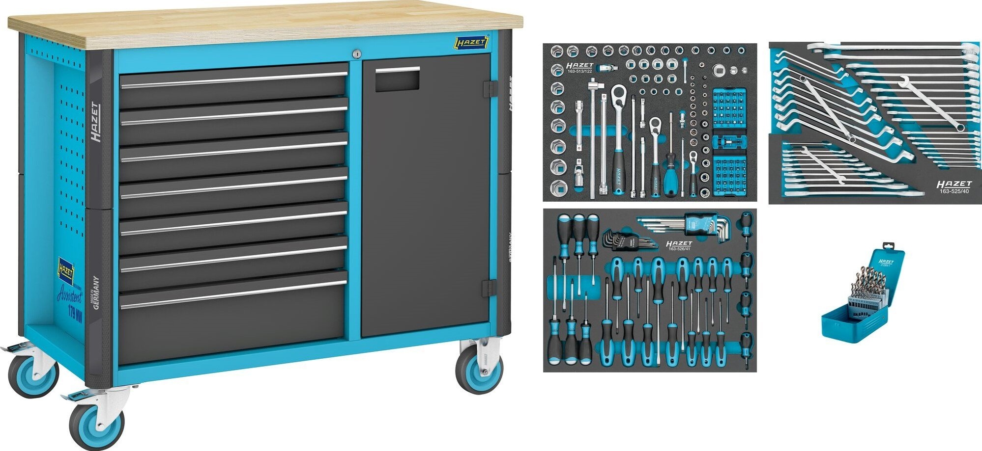 Hazet 179NW-7/228 Hazet 179NW-7/228 Gereedschapswagen gevuld 228-delig