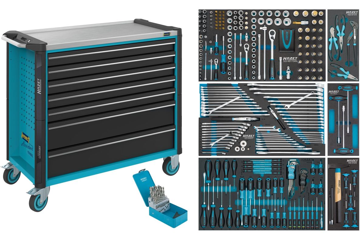 Hazet 179NXXL-7/352 Gereedschapwagen Assistent 179NXXL + assortiment 352-delig 7 lades (5x ondiep, 2x diep)