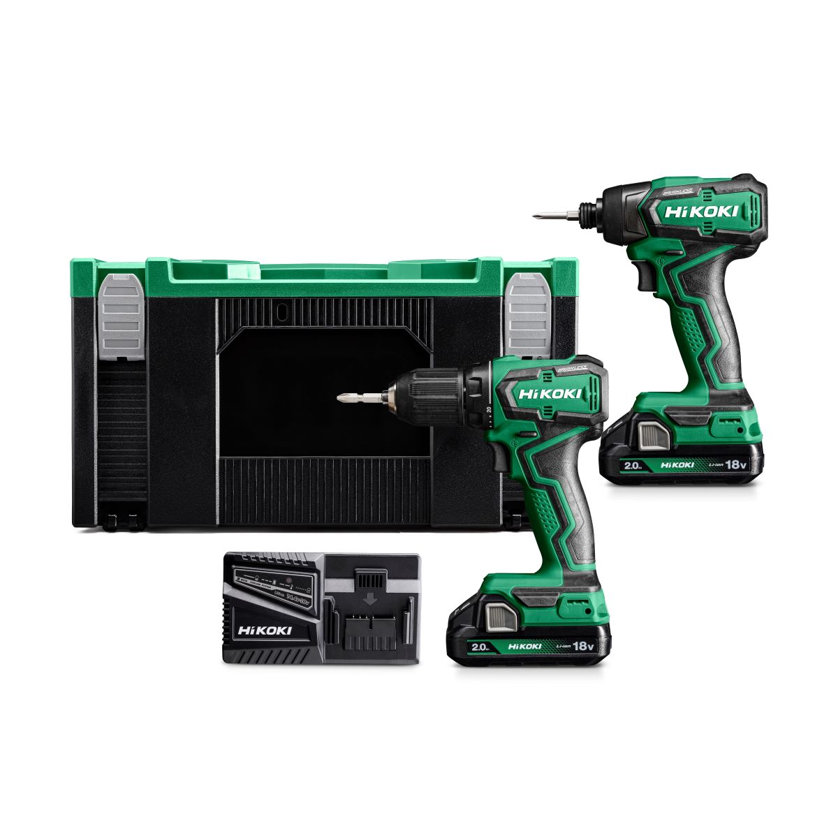 HiKOKI KC18DDWFZ Comboset - DS18DD Accuboormachine + WH18DD accuslagschroevendraaier 18V 2,0ah Li-Ion in HSC III