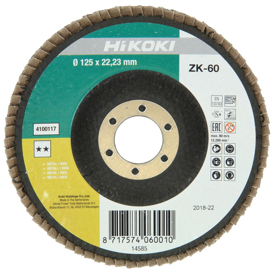 HiKOKI Accessoires 4100117 Lamellenschuurschijf 125 mm ZK 60 concaaf