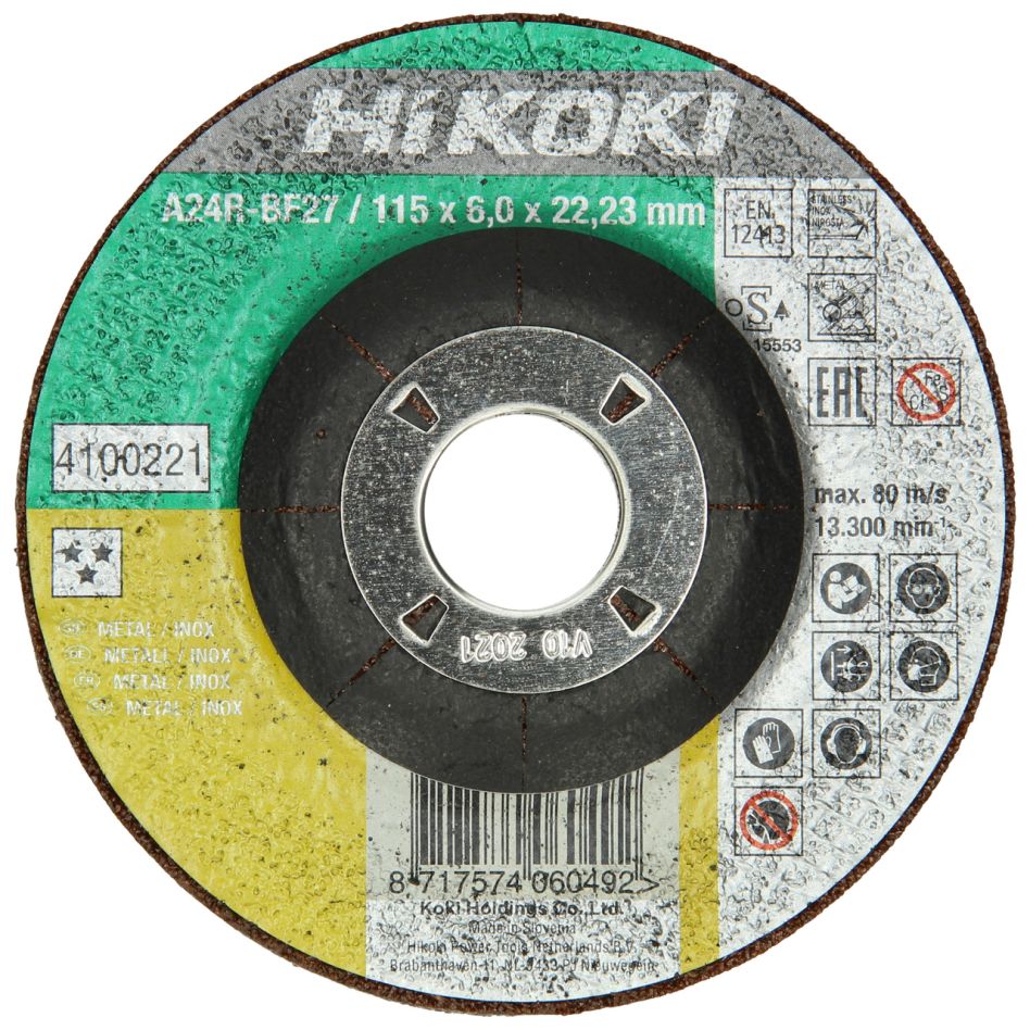HiKOKI Accessoires 4100221 Afbraamschijf 115x6,0x22,23 mm Inox DPC