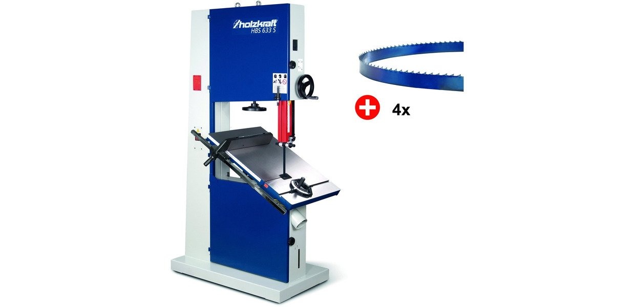 Holzkraft 7151500631 HBS633S IE3 PACK Verticale Lintzaagmachine hout 400V incl. 5x lintzaagblad