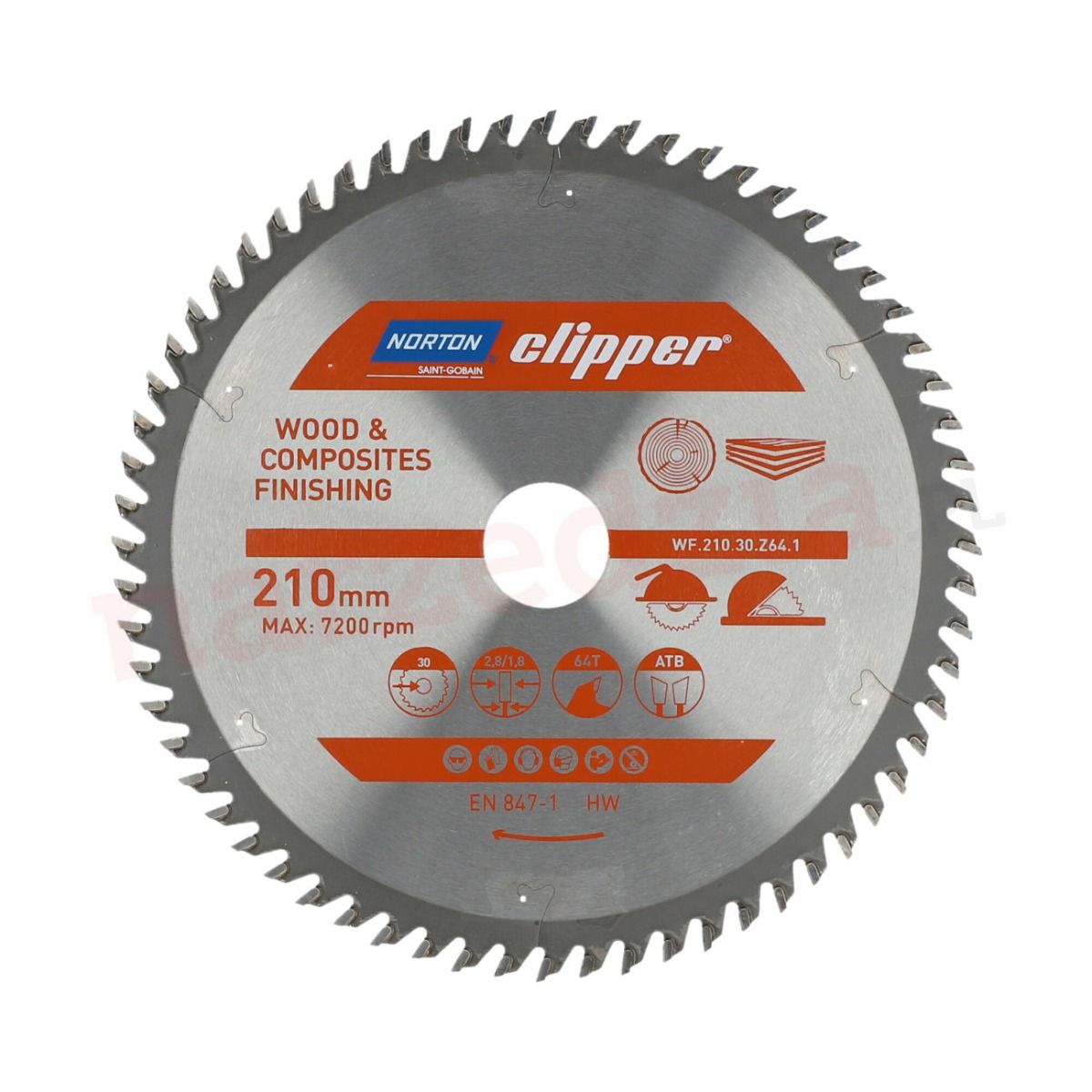 Norton Clipper 70184608112 Zaagblad TCT Hout Finishing 255x3.2/2.2x30 Z40