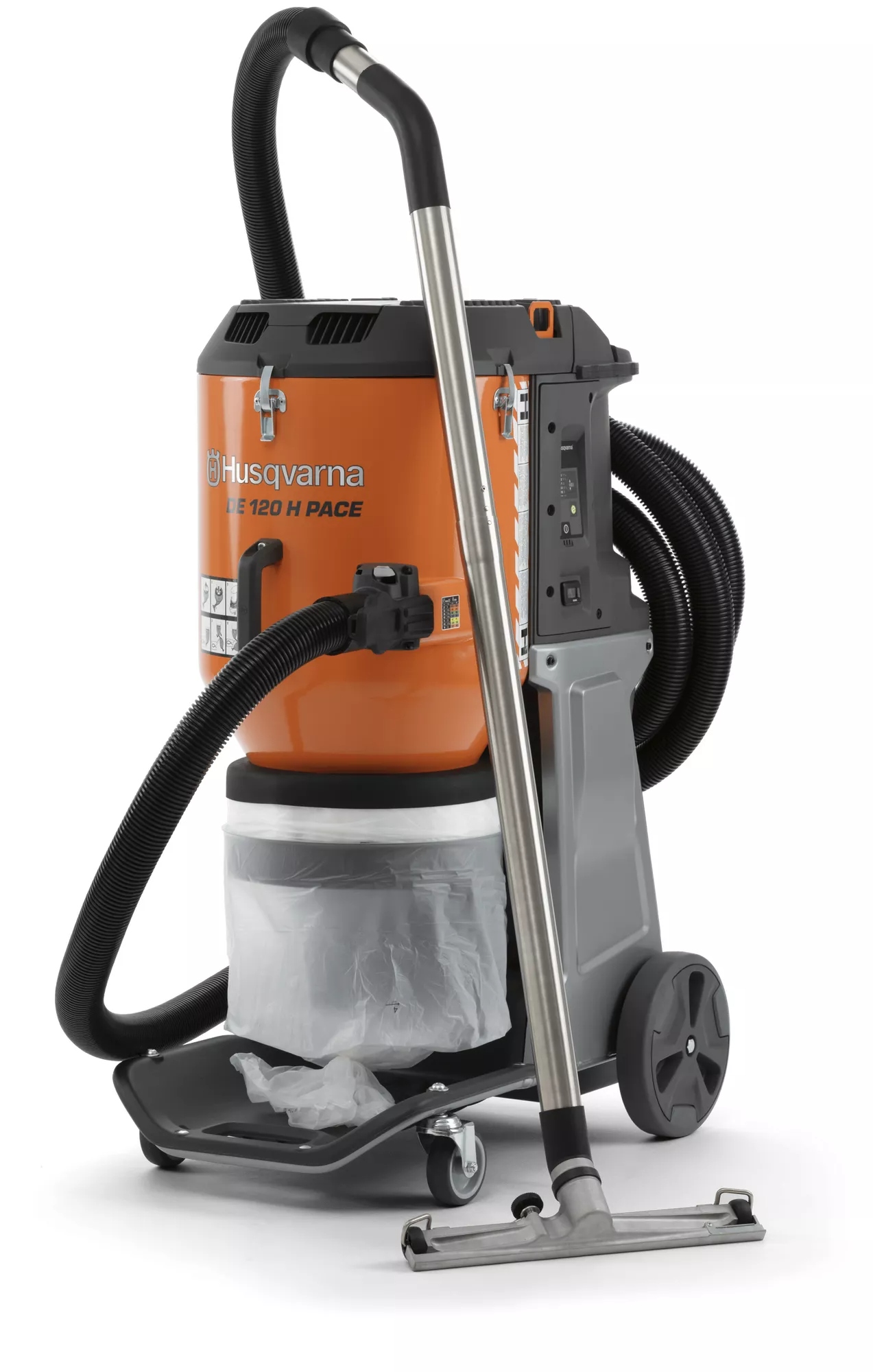 Husqvarna 970519602 DE120H PACE Accu Stof-, en Slurryzuiger 2,2kW 410m3/h excl. accu's en lader