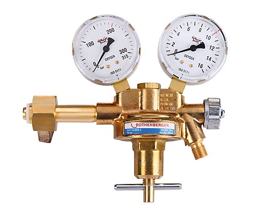 Rothenberger Accessoires 35634 Zuurstofdrukregelaar met manometer, 200 bar DUITSE AANSLUITING