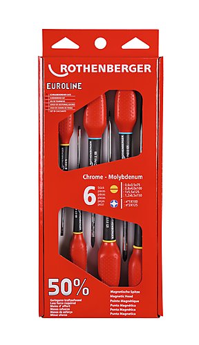 Rothenberger 73570 EUROLINE Schroevendraaierset Philips- 6st