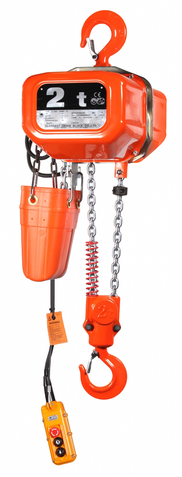 Rema 0512005-3 FBH20/2000/3M Elephant 400 V elektrische kettingtakel 2 snelheden 3.0 mtr 2000 kg 512005