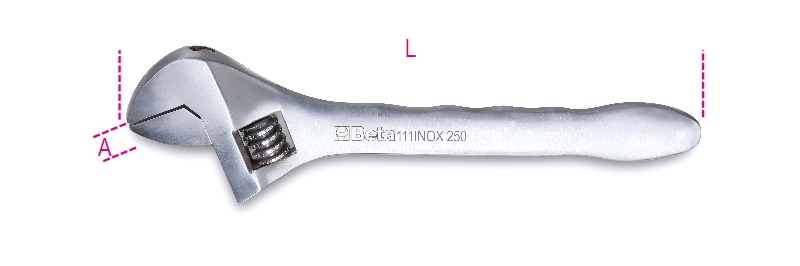 Beta 001110315 111INOX 150 ​Verstelbare moersleutels, vervaardigd uit roestvaststaal