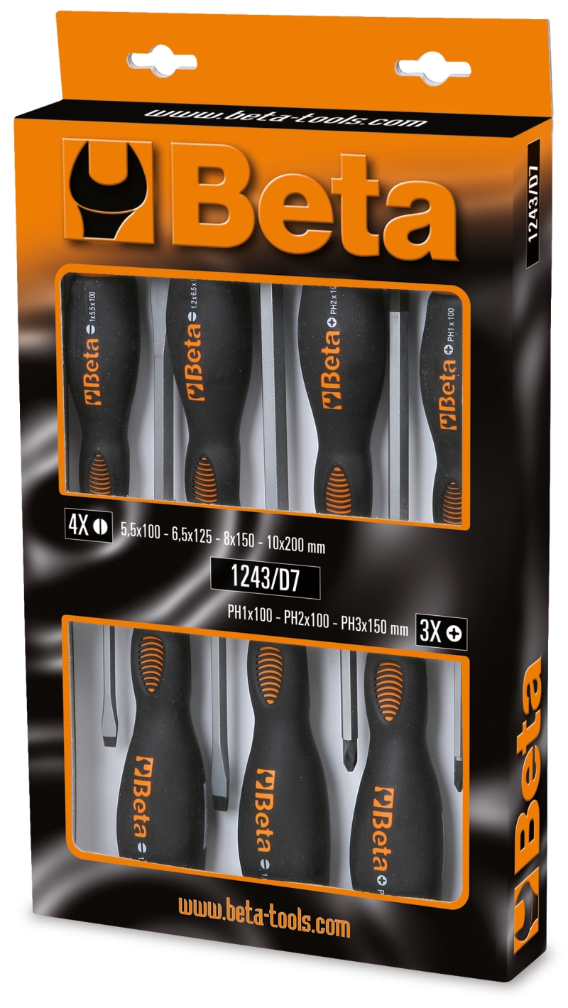 Beta 012430017 1243/D7 7-delige set schroevendraaiers (art. 1241, 1242)