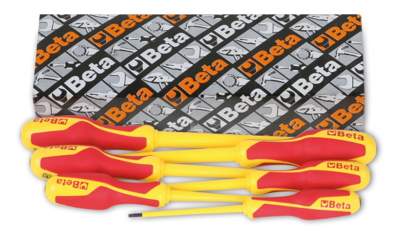 Beta 012740751 1274MQ/S6 6-delige set schroevendraaiers voor verzonken sleufschroeven (art. 1274MQ)