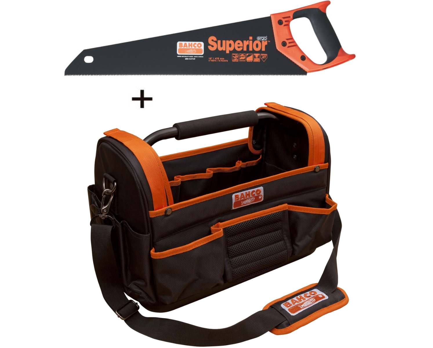 Bahco 3100TB+2600 Open Toolbag + 2600-22-XT-HP Handzaag