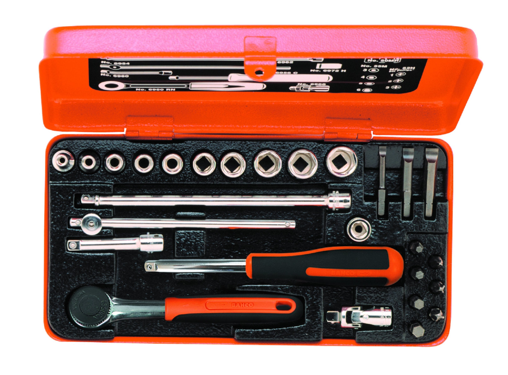 Bahco 6715GE Dopsleutelset 1/4" Metrisch 4-14 27-delig