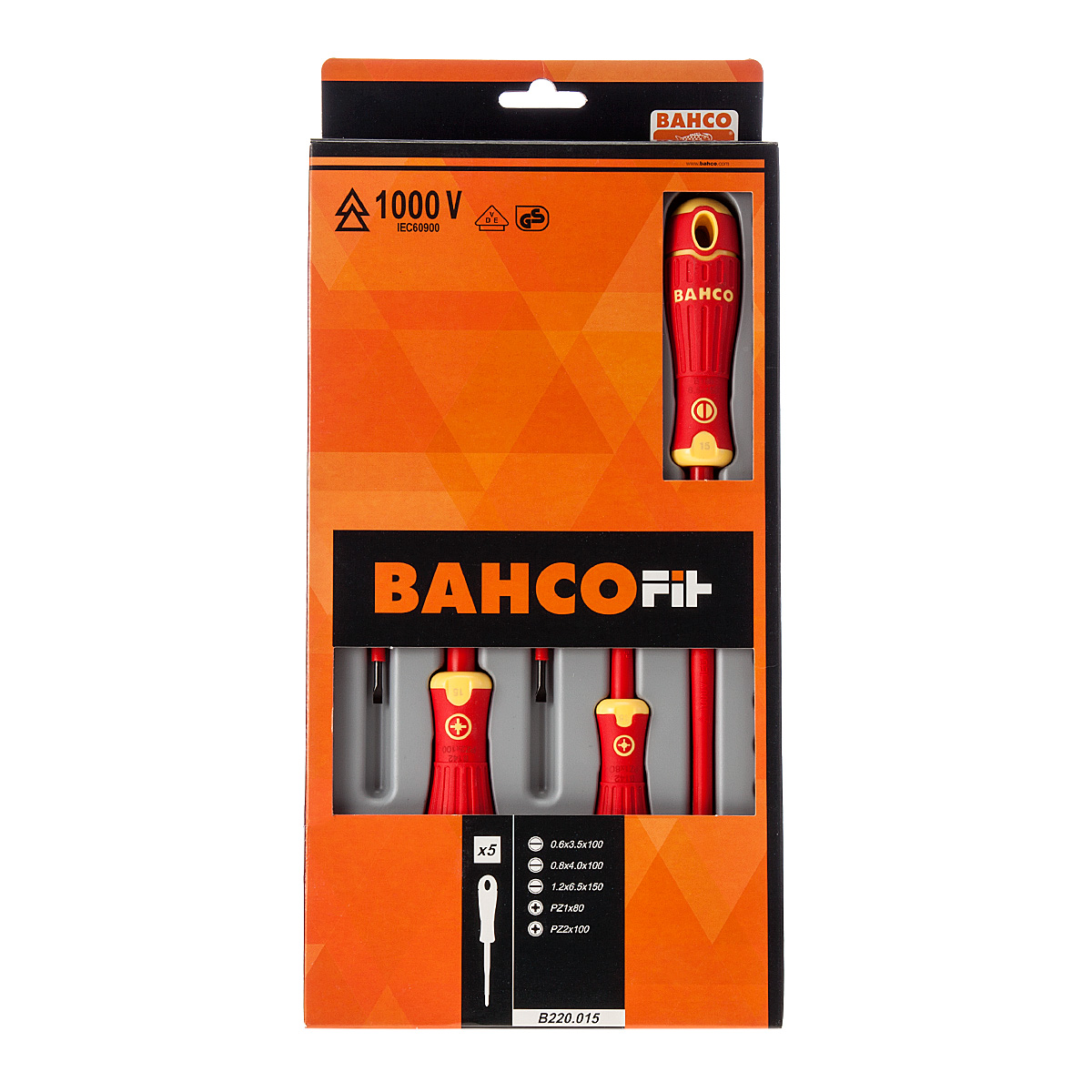 Bahco B220.015 geïsoleerde schroevendraaierset, 5 stuks