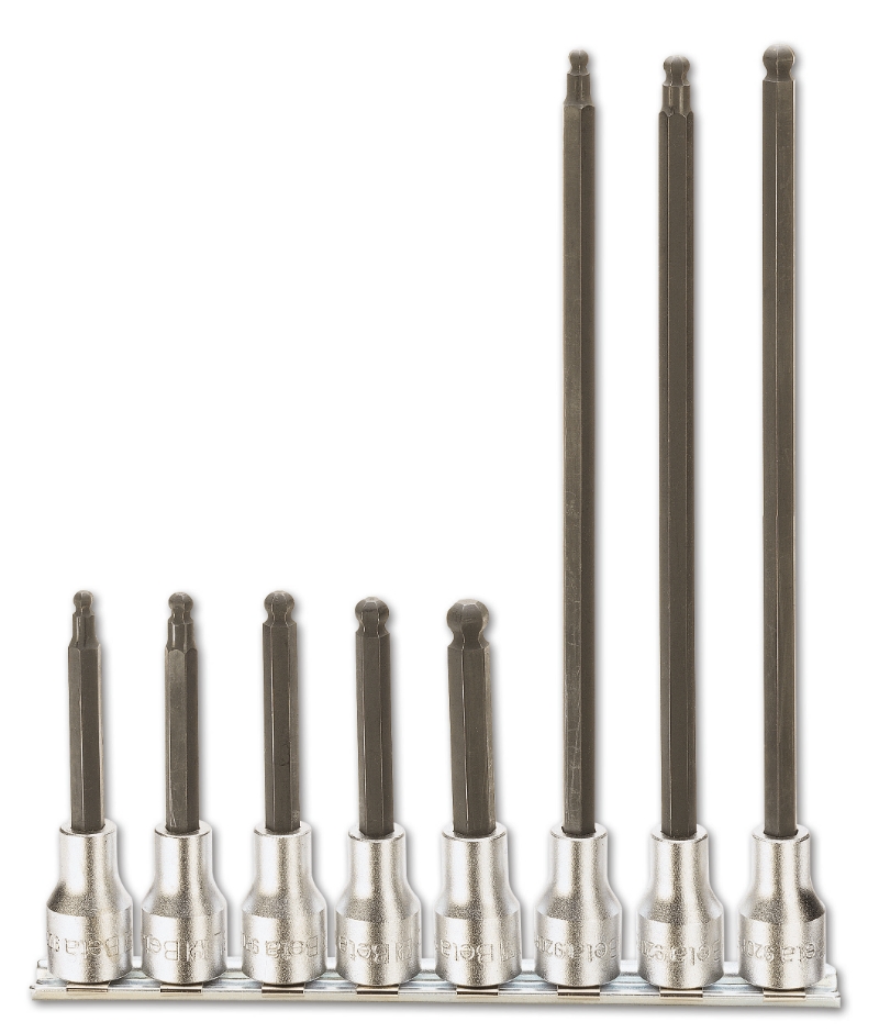 Beta 009200500 920BP/SB8 8-delige set dopsleutels met kogelkop aansluiting voor inbusschroeven (art. 920BP) met support