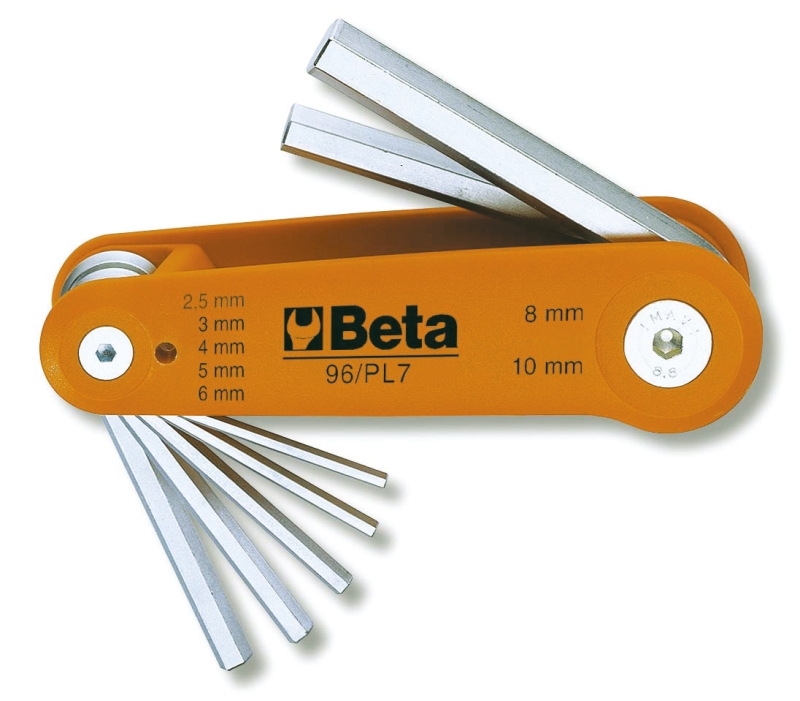 Beta 000960368 96/BG7 7-delige set haakse inbussleutels, verchroomd (art. 96)