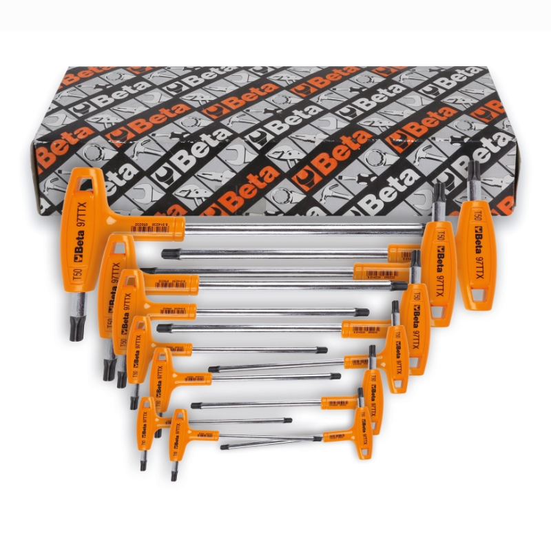 Beta 000970791 97TTX/S6 6 delig haakse stiftsleutels met handgreep voor Torx® schroeven