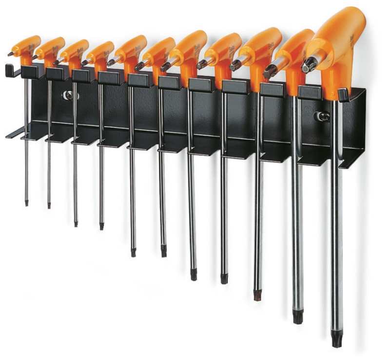 Beta 000970840 97TTX/SP11 11-delige set haakse stiftsleutels voor Torx® schroeven en krachthandgreep met support