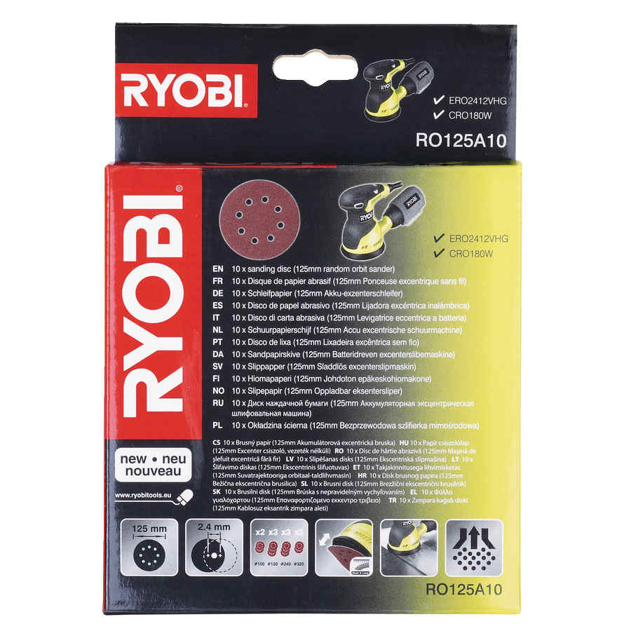 Ryobi Accessoires 5132002608 RO125A10 Excenterschuurpapierset 125 mm