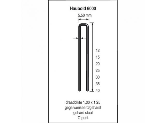 Haubold Bevestiging 503224 KL6025 CNK Nieten 25 mm Verzinkt 5000 stuks